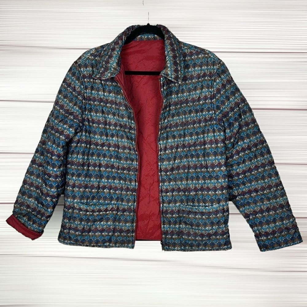 Missoni Sport Lightweight Puff Jacket Reversible Quilted Zip Front  42 US M